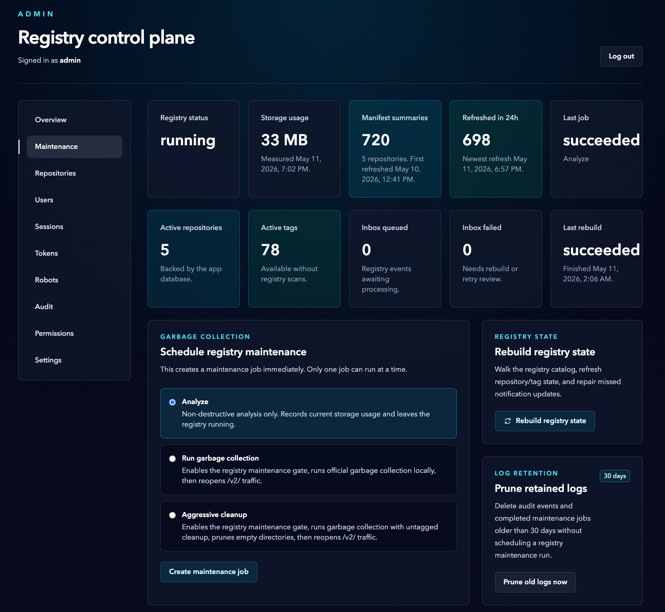 Registry control plane performance work