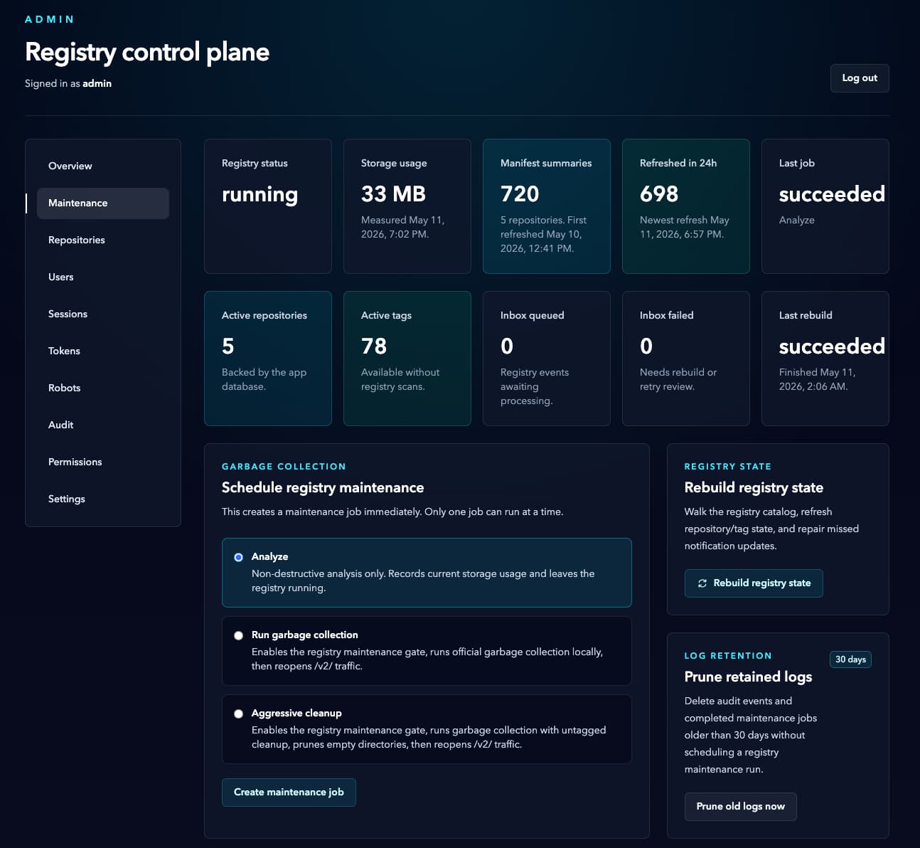 Registry control plane performance work